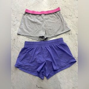 Wonder Nation Gray Shorts & Athletic Works Purple Active Shorts